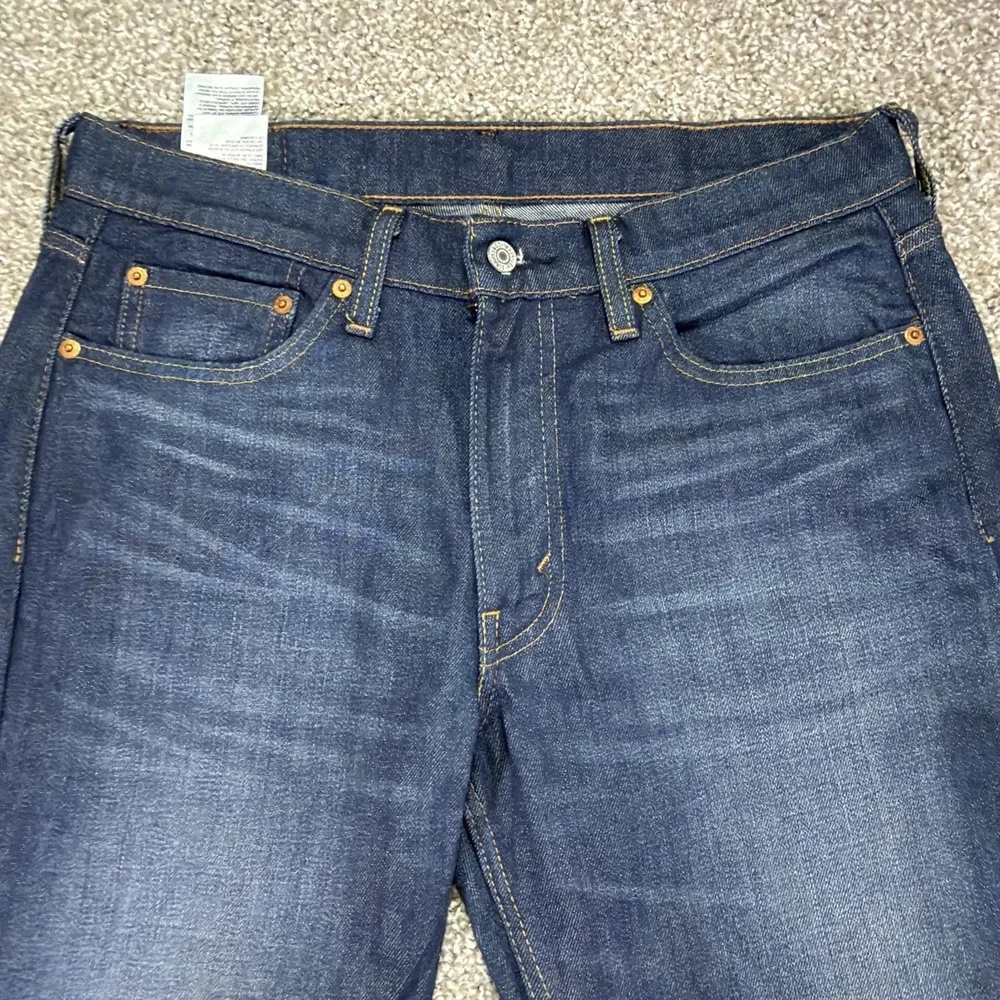 Levi 514 Premium Dark Wash Jeans Straight Fit 33X30 Whiskering Faded